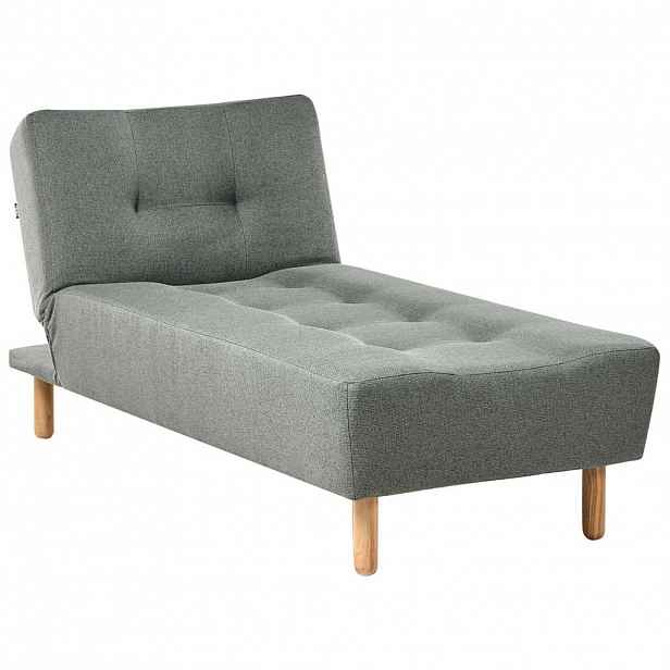 Beliani ČALOUNĚNÉ LEHÁTKO CHAISE LONGUE Látka Zelené Alsten