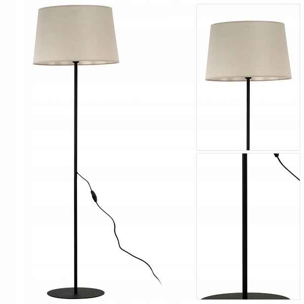 Stojací lampa Maja černá do pracovny s jemným leskem Tk Lighting