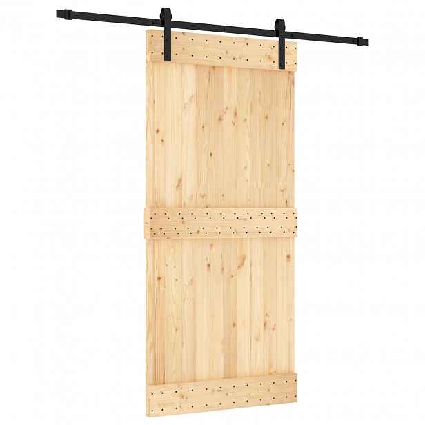 vidaXL Posuvné dveře Přirozená a černá 95 x 210 cm