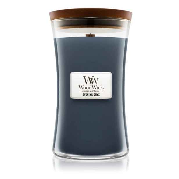 WoodWick Sójová vonná svíčka Evening Onyx Dřevěný knot velká 610 g