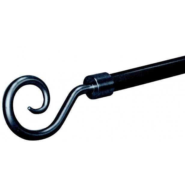 Záclonová tyč Kringel, černá, 130-240 cm