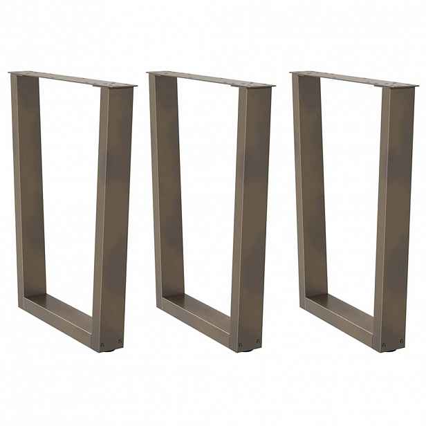 vidaXL Nohy k jídelnímu stolu ve tvaru V, 3 ks, přírodní ocel, 70 x (72-73,3) cm, ocel