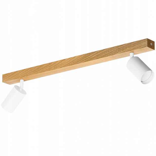 Led nástěnné svítidlo Stropní Svítidlo Dubová 60 cm 2x GU10 Tuba Modern Bílá Nástěnný