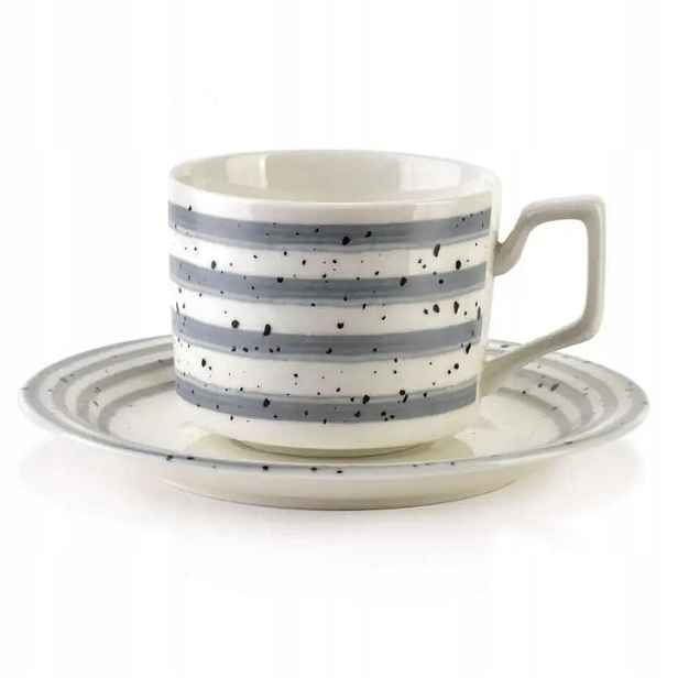 Šálky na kávu Joy porcelán sada 6 Ks šedé