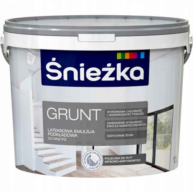 Śnieżka Grunt 10L Bílá Latexová Podkladová Barva