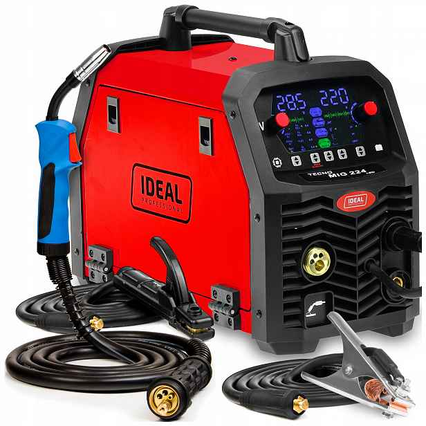 Svařovací Stroj Migomat Ideal Tecno Mig 224 Synergic Led 4X4 Mma Tig Hliník