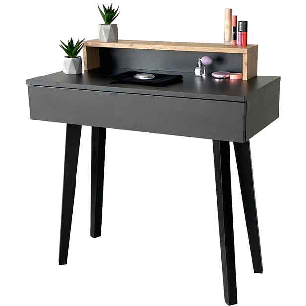 Toaletní Stolek Lena Plus Černý Dub Artisan 90 CM