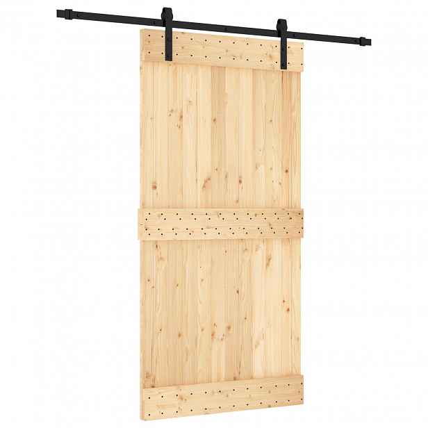vidaXL Posuvné dveře 100 x 210 cm Masivní borové dřevo (neupravené)