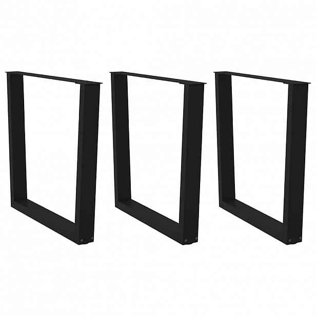 vidaXL Nohy k jídelnímu stolu ve tvaru V, 3 ks, černé, 80 x (72-73,3) cm, ocel