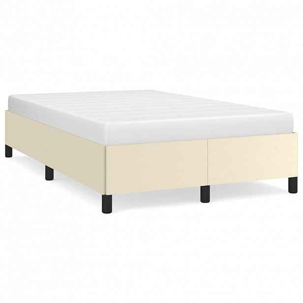 vidaXL Rám postele krémový 120x200 cm umělá kůže