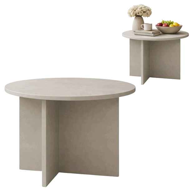 Kávový stolek Kulatý Kumo 70 cm do obývacího pokoje Minimalistický Kašmír