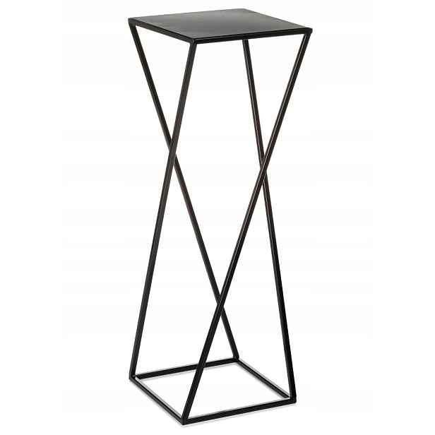 Květinový stojan moderní černý stojící 70 cm
