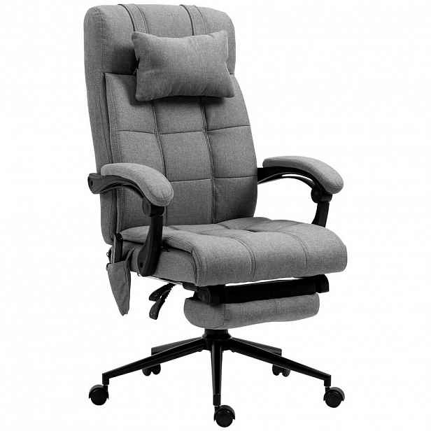 Vinsetto KANCELÁŘSKÁ ŽIDLE s masážní funkcí, ergonomická kancelářská židle s vyhříváním bederní oblasti