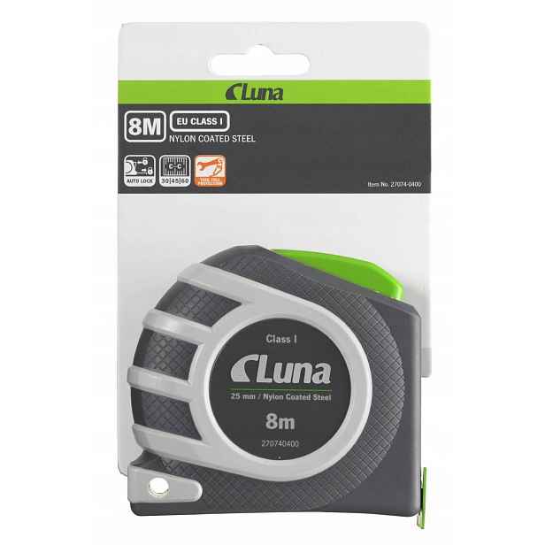 Svinovací metr Auto Lock měřící páska 8 m Luna První třída Eu Class 1