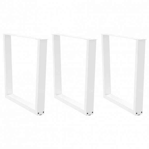 vidaXL Nohy k jídelnímu stolu ve tvaru V, 3 ks, bílé, 80 x (72-73,3) cm, ocel
