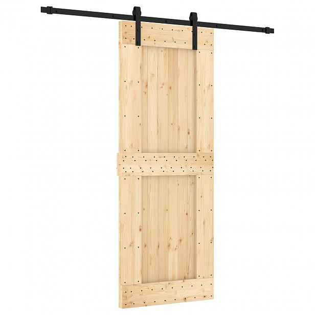 vidaXL Posuvné dveře Přirozená a černá 80 x 210 cm