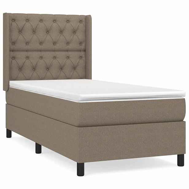 vidaXL Box spring postel s matrací taupe 80x200 cm textil