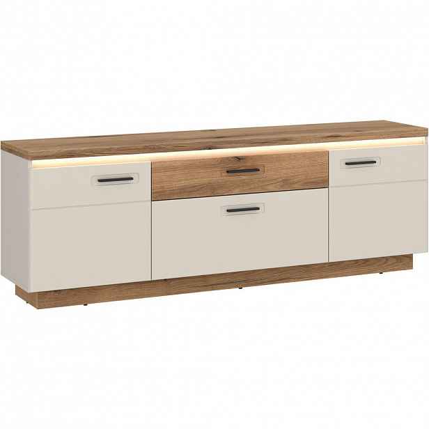 Hom`in KOMODA POD TELEVIZI, barvy dubu, kašmírová, 180/64,4/44,6 cm