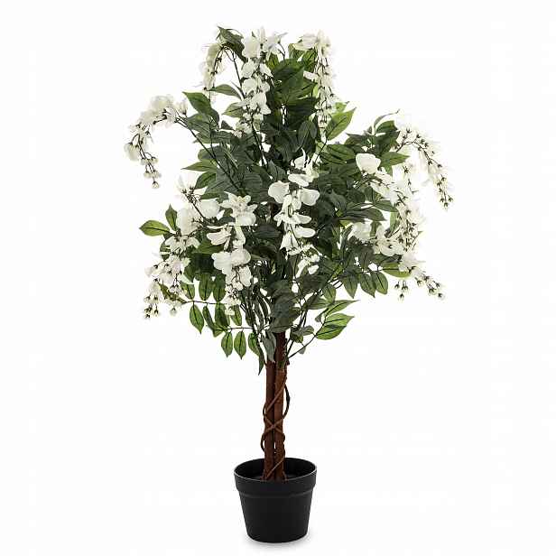 Rostlina Wisteria umělý keř umělý stromek 96 cm zelený v květináči