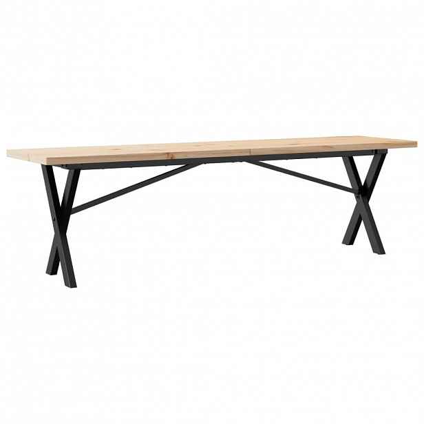 vidaXL Konferenční stolek s X rámem 160x40x45,5 cm borovice a ocel