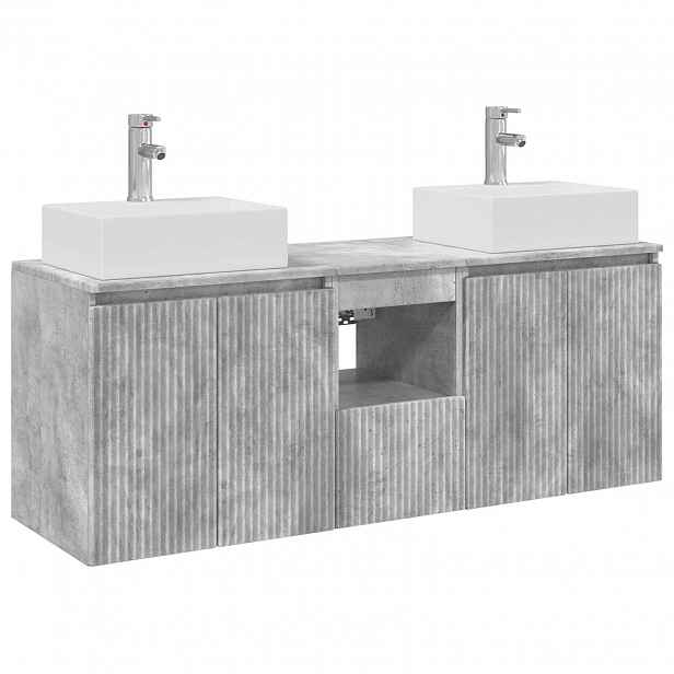 vidaXL Sada koupelnových skříněk 3 ks Betonově šedá 129 x 41 x 79.5 cm
