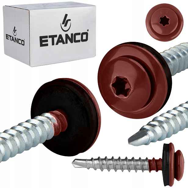 Farmářské vruty Torx 4,8x35 mm Ral 3009 250 Ks plechových vrutů Etanco Gtf P