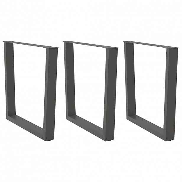 vidaXL Nohy k jídelnímu stolu ve tvaru V, 3 ks, antracitové, 80 x (72-73,3) cm, ocel
