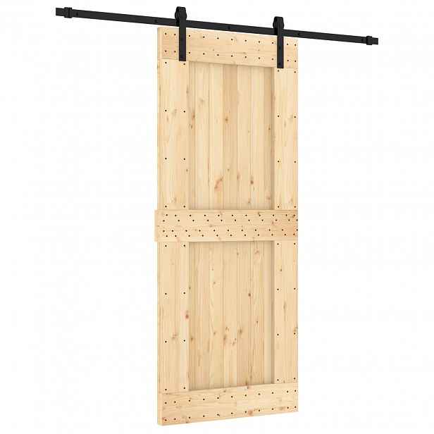 vidaXL Posuvné dveře Přirozená a černá 85 x 210 cm