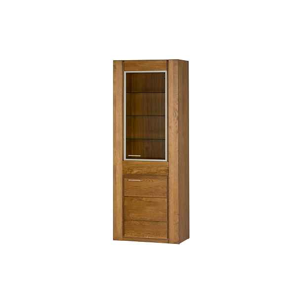 Szynaka Vitrína Velvet II 11 75 cm z masivu pravá s LED osvětlením dub Rustikal