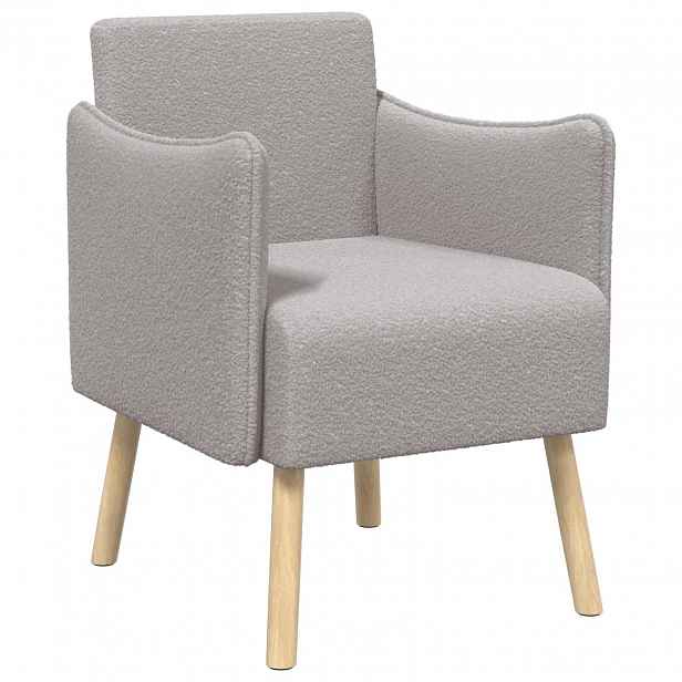 vidaXL Designové křeslo Světle šedá Bouclé