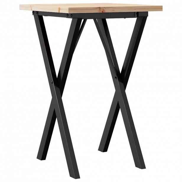 vidaXL Jídelní stůl s X rámem 50 x 50 x 75,5 cm borové dřevo a ocel