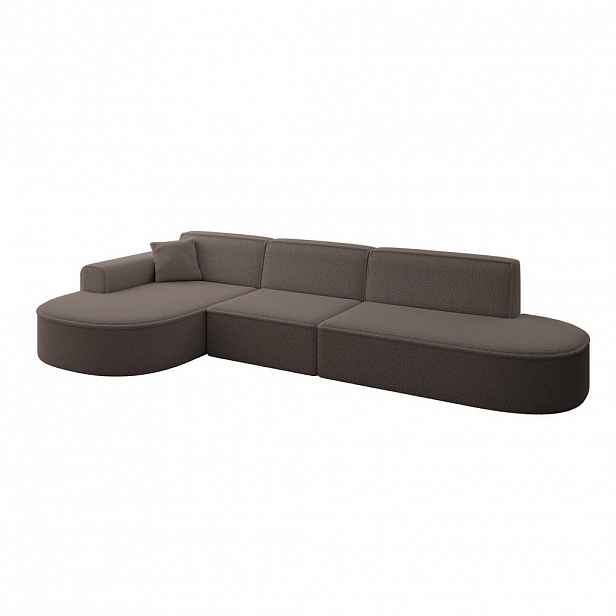 ALTDECOR ROHOVÁ SEDACÍ SOUPRAVA s otomanem vlevo MARI-L2 – 328 x 171 x 79 cm, hnědá, buklé