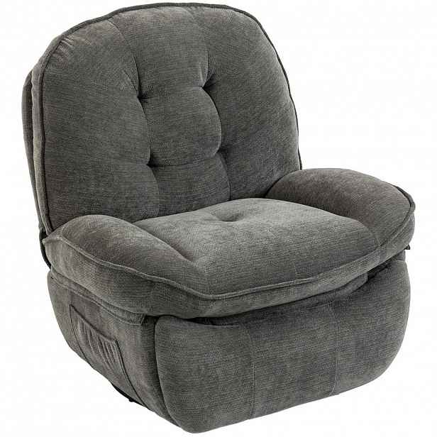 HOMCOM RELAXAČNÍ křeslo z chenillu (100% polyester) světle šedé
