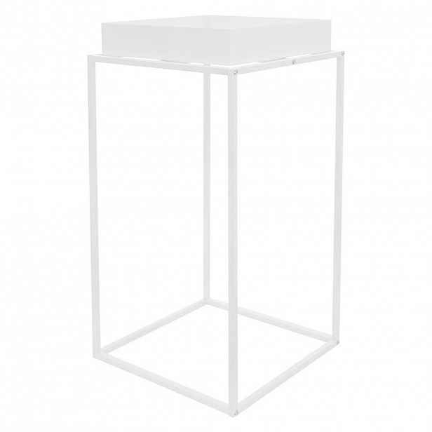 ML-DESIGN STOJAN NA ROSTLINY bílý 45x45x88 cm z kovu pro vnitřní i venkovní použití