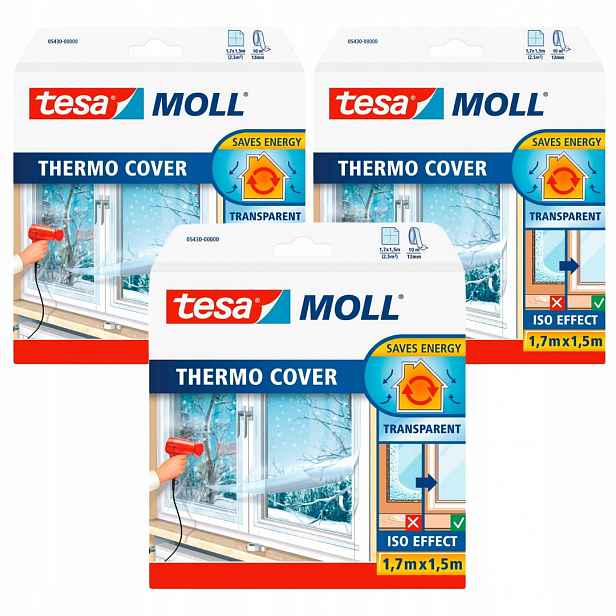 termoizolační Fólie Tesa na okna 1,7m x 1,5m x 3ks