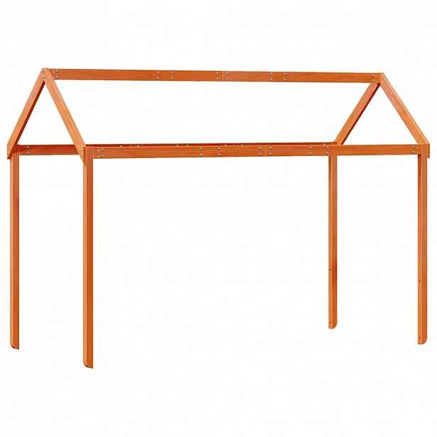 vidaXL Střecha na dětskou postel hnědá 207x95,5x159 cm borové dřevo