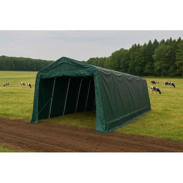 Zahradní a hospodářský stan 3,3×6 m, zelený, PVC 550 g/m²