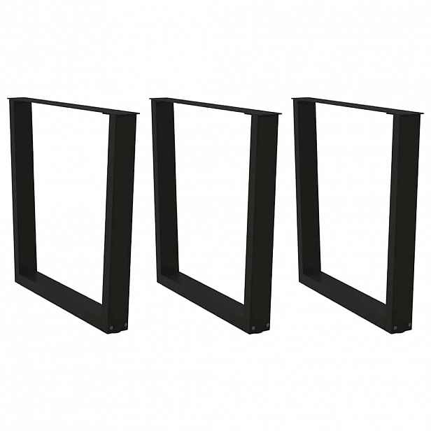 vidaXL Nohy k jídelnímu stolu ve tvaru V, 3 ks, černé, 90 x (72-73,3) cm, ocel