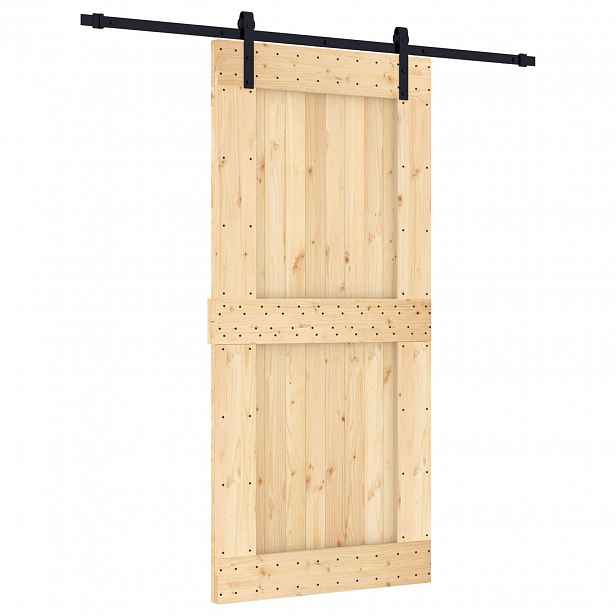 vidaXL Posuvné dveře Přirozená a černá 95 x 210 cm