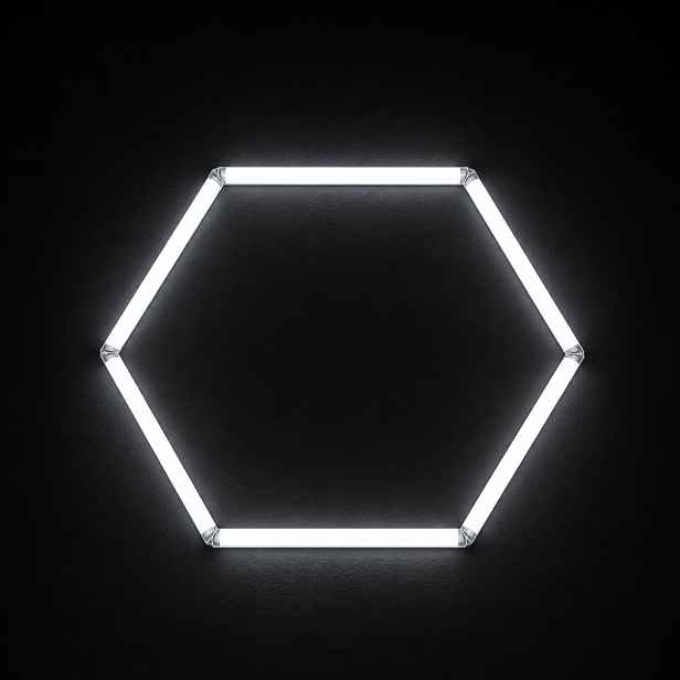 Černý Led panel HEX1 1 ks 42W 6500K 92x79 Cm studio auto detailing