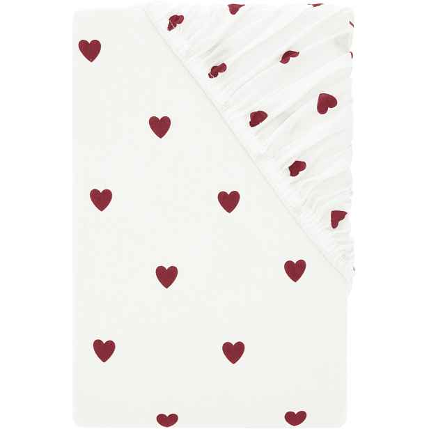 Livarno® Žerzejové napínací prostěradlo, 180-200 x 200 cm (srdce)