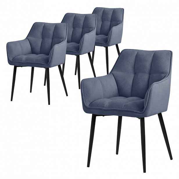 ML-DESIGN JÍDELNÍŽIDLA, SADA 4 KS, modrá froté látka