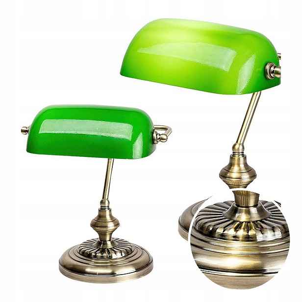 Stolní lampa Bankierka Hnědá E27 60W Kabinet Bank Rabalux