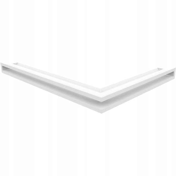 Ventilační mřížka do krbu Luft rohová levá 76,6x54,7x6 bílá Slim