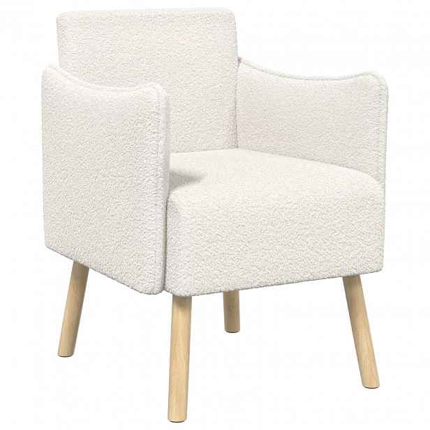 vidaXL Designové křeslo Krémová Bouclé