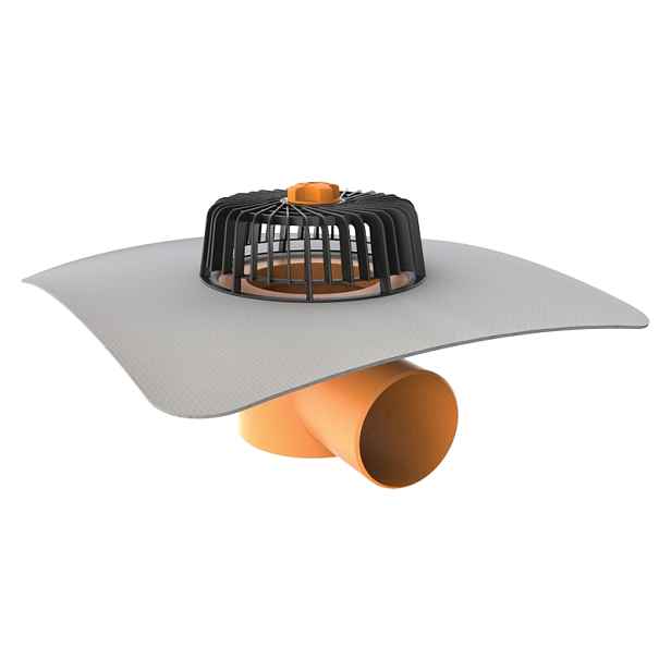 Vpust střešní vodorovná TOPWET TW 125 PVC V