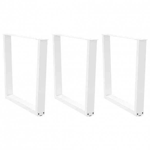vidaXL Nohy k jídelnímu stolu ve tvaru V, 3 ks, bílé, 90 x (72-73,3) cm, ocel