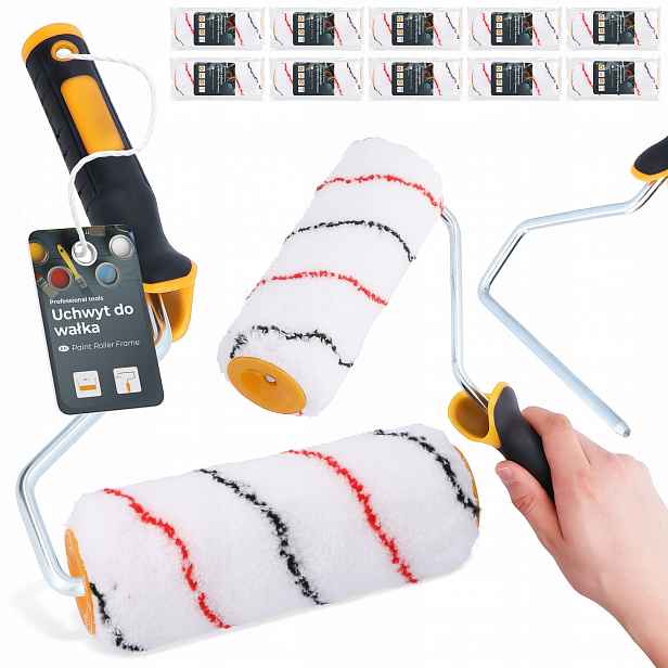 10 x Zásoba Válečku 18 cm Malířský váleček Farb Vložka z mikrovlákna Uch H0