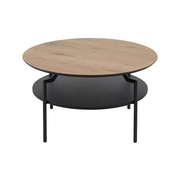 Černo-hnědý konferenční stůl Actona Goldington, ⌀ 80 cm