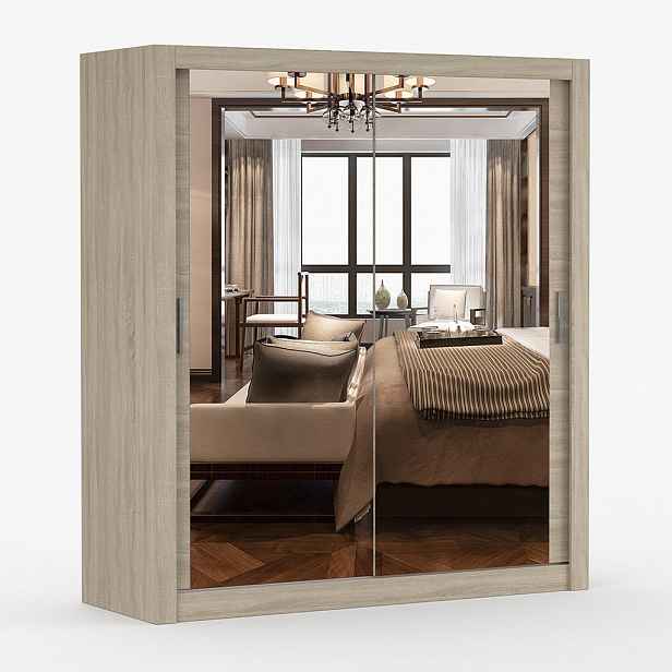 imoebel24 SKŘÍŇ s otočnými dveřmi Milan 180 cm 180/215/64 cm, 2dveřová, dub sonoma
